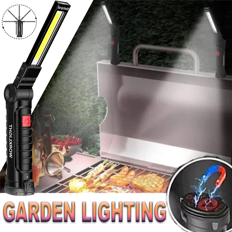 Outdoor Lighting Landscape - Portable LED Flashlight with Magnetic Hook