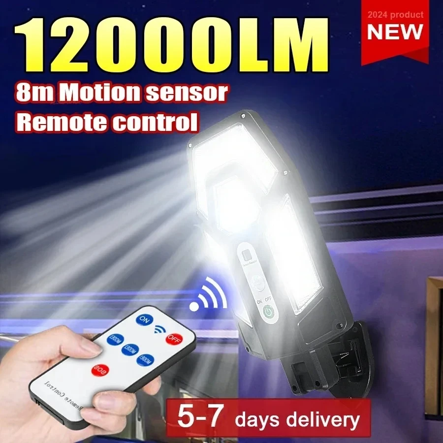 Outdoor Lighting Construction - 12000LM Powerful Solar Wall Lamp with