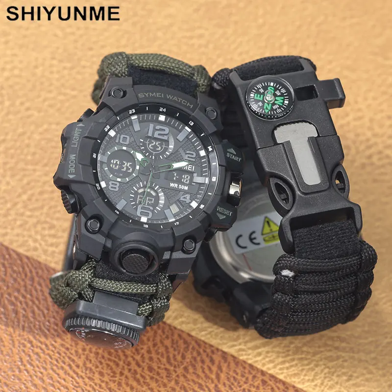 Outdoor Lighting For Steps - SHIYUNME Outdoor Survival Men Watch Multifunctional