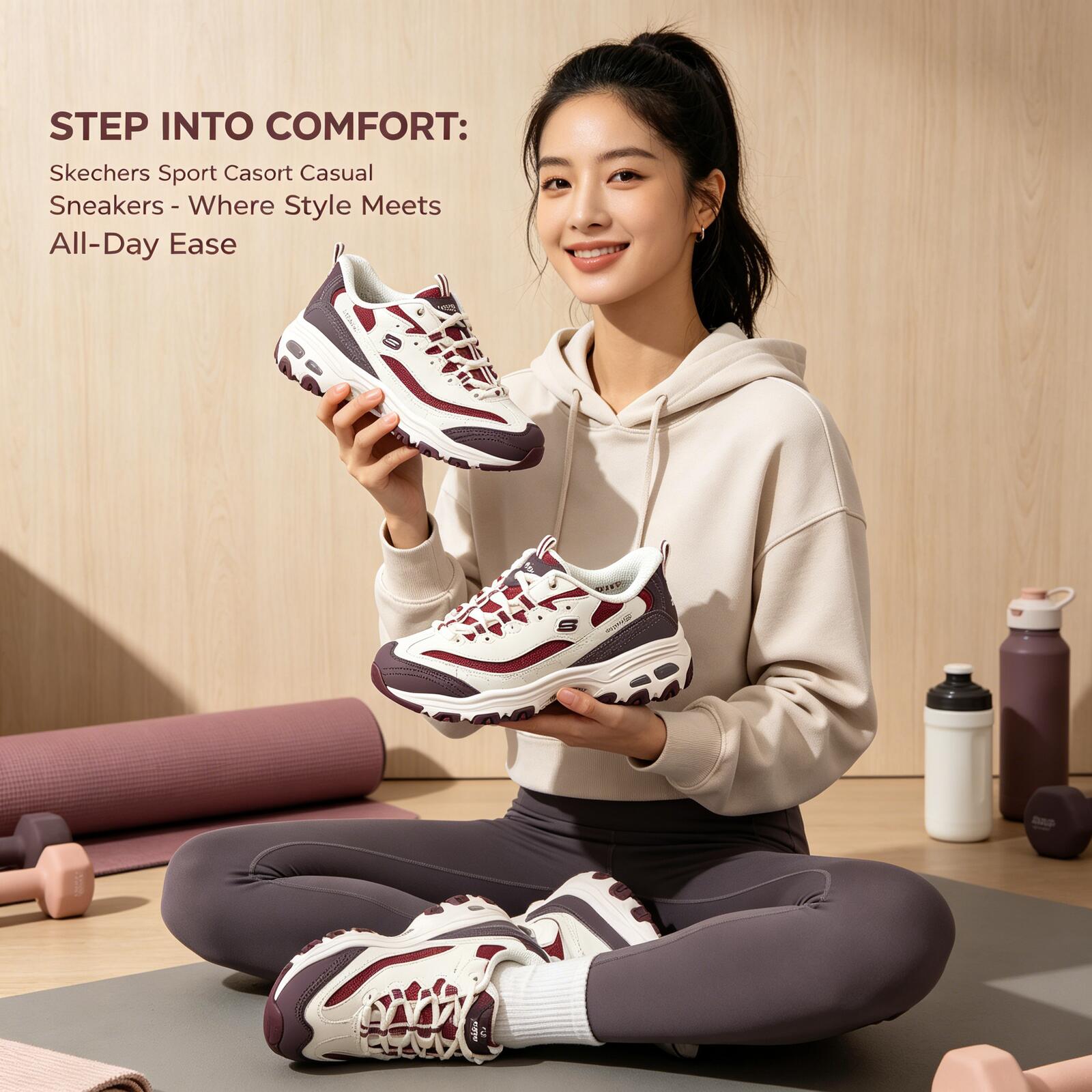 Outdoor Lighting Hong Kong - Skechers Women Breathable Comfort Thick Sole