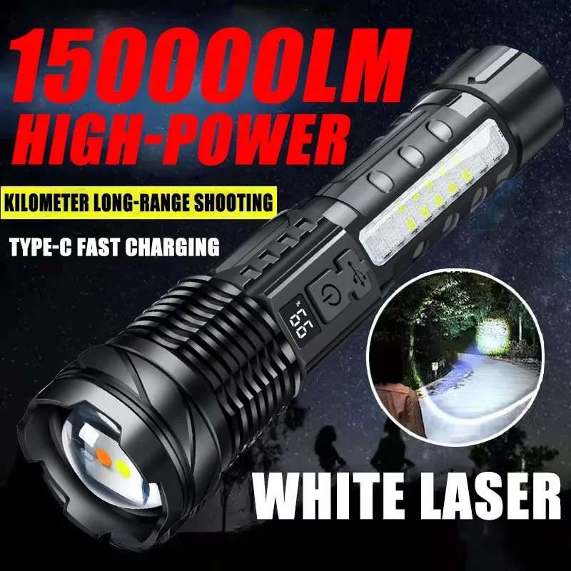 High Power 15000LM Led Flashli - đánh giá và giá Outdoor Lighting Black