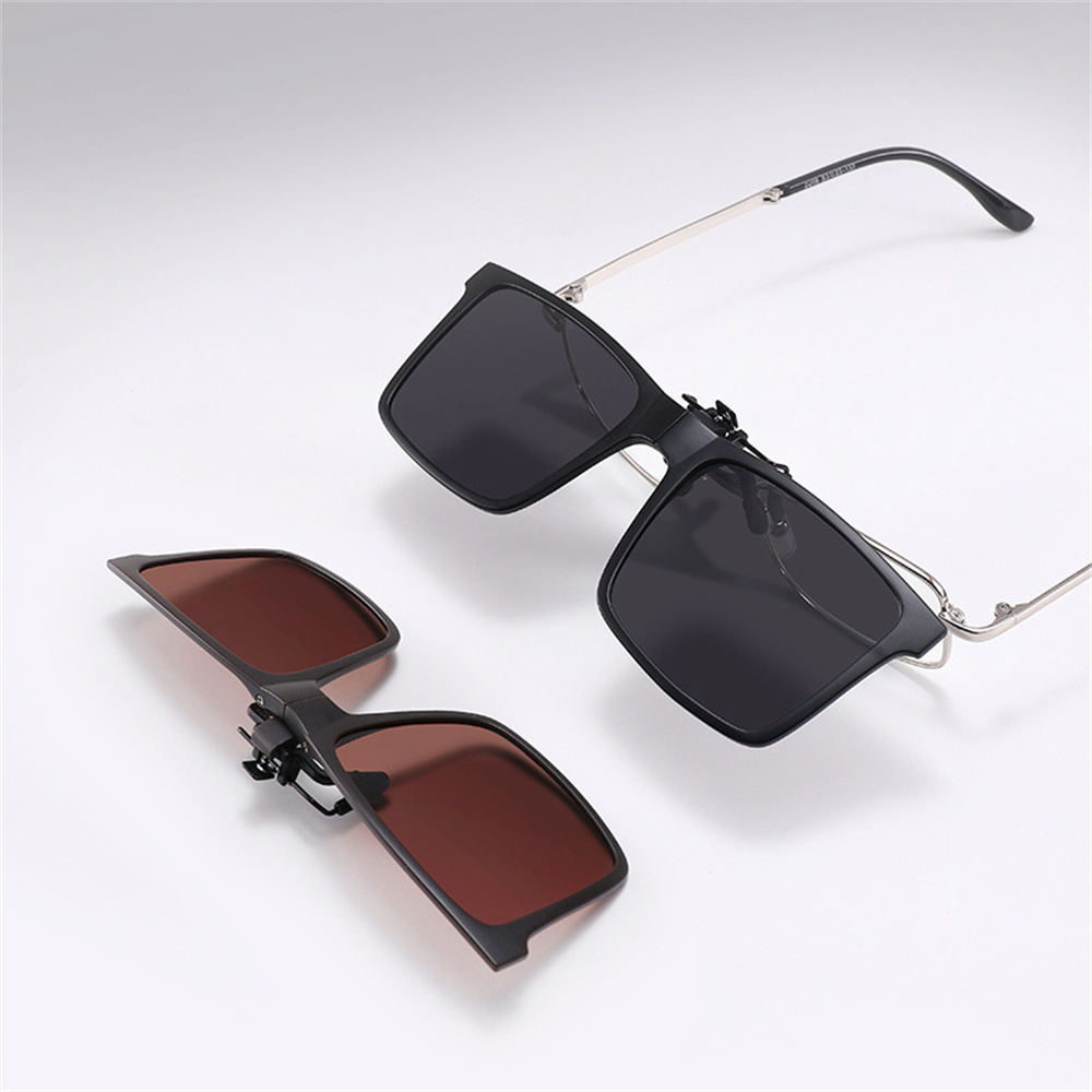Foldable Men's Sunglasses Clip - đánh giá và giá Outdoor Lighting Black