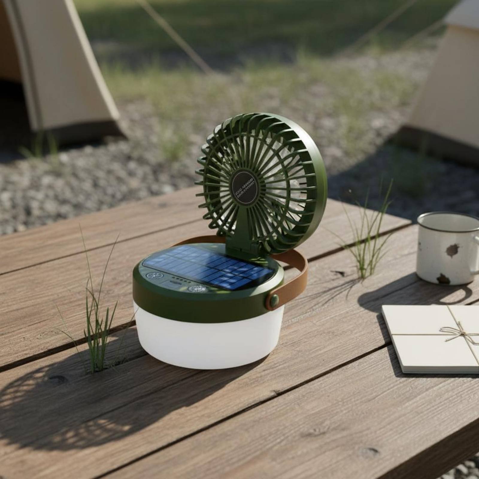 Solar Camping Fan Lantern Fold - đánh giá và giá Hanging Outdoor Lighting