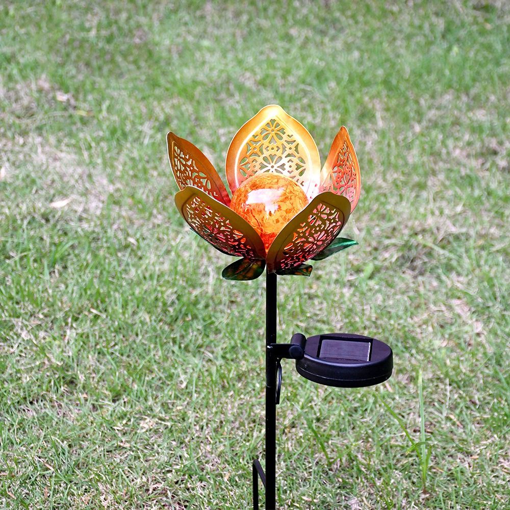 Lotus Shaped Solar Powered Lam - đánh giá và giá Outdoor Lighting Ground Fixtures