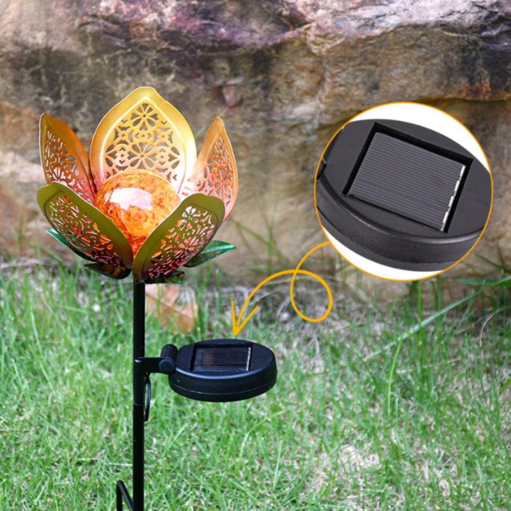 Lotus Shaped Solar Powered Lam - đánh giá và giá Outdoor Lighting Ground Fixtures