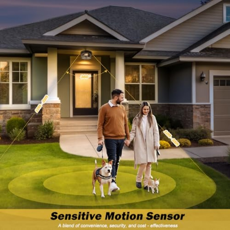 Motion Sensor Outdoor Ceiling  - đánh giá và giá Outdoor Lighting Black
