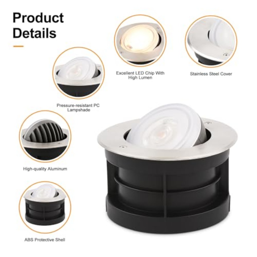 Angle-Adjustable Inground Ligh - đánh giá và giá Outdoor Lighting Ground Fixtures
